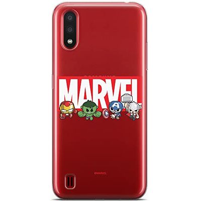ERT GROUP mobiltelefonfodral för Samsung A01 originalt och officiellt licensierat Marvel mönster 009 optimalt anpassad till formen på mobiltelefonen, gedeeltelijk transparant