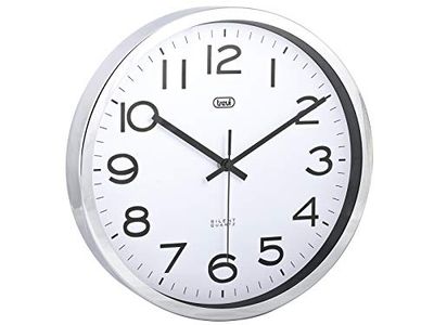 Trevi Round Wall Clock, Silver, 47 x 37 x 6 cm