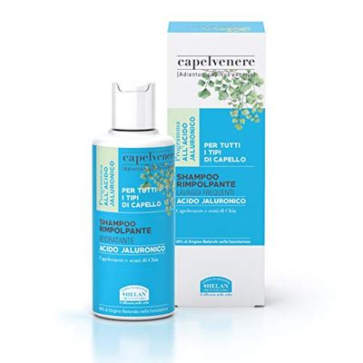 Helan Capelvenere - Re-plumping, Gentle Shampoo for All Hair Types with Chia Seeds & Hyaluronic Acid, Vegan Hair Care for Frequent Washing with Revitalising Action - Made in Italy Shampoos, 200 ml