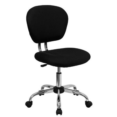 Flash Furniture Fotel do zadań z siatki z chromowaną podstawą, metalowy czarny, 58,42 x 55,88 x 25,4 cm