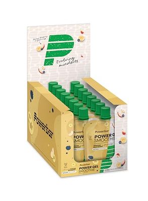 Power Barr PowerGel Smoothies Banana Blueberry 16x90g - Veganer Energie Smoothie + Magnesium Natrium und Maltodextrin