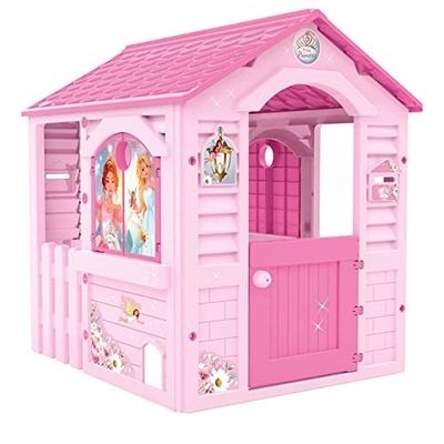 Chicos - Casita Infantil Pink Princess, Apta para Interior y Exterior, Incluye Adhesivos para decorarla, Fabricada en plástico Resistente y Duradero, Color Rosa (89613)