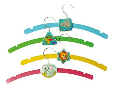Cintres Animaux de la jungle en bois, 4 pièces,