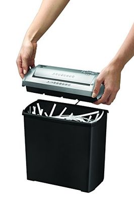 Fellowes Trito 2S - Destructora trituradora de papel, corte en tiras, 5 hojas, color negro