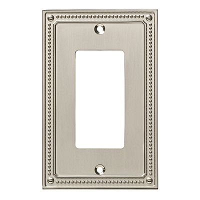 Franklin Brass Classic Beaded Wall Plate, Satin Nickel Single Decorator Outlet Cover, 1-Pack, W35060-SN-C