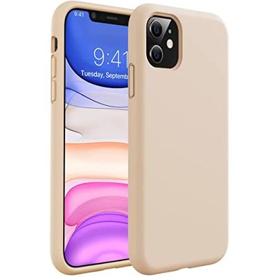 Silikonowe etui na telefon iPhone 11 6,1 cala, miękkie silikonowe etui odporne na zarysowania, wzmocnione miękkie tylne etui z ochroną aparatu, kolor mlecznej herbaty