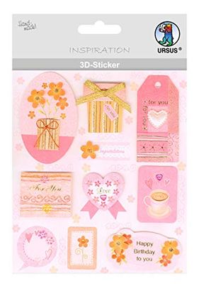 Ursus 56420003 3D Sticker Everyday Consisting of Multiple Levels High-Quality Materials Self-Adhesive for Embellishing Greeting Cards, Scrapbooking and Other Crafts One Size