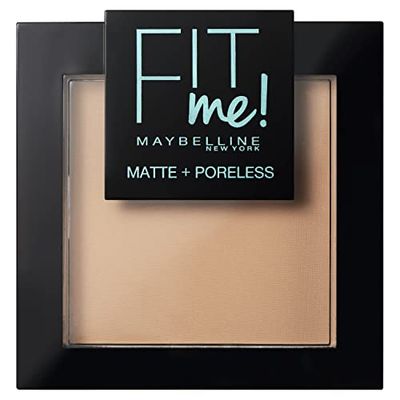 Maybelline New York Cipria Fit Me Matte&Poreless, Finish Opacizzante e Fissante, Pennello e Specchietto Inclusi, Classic Ivory (120),