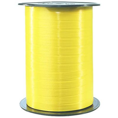 Clairefontaine 601715C - Une bobine de Ruban Bolduc Lisse - 500mx0,7 cm - Jaune Citron - Ruban décoratif cadeau, DIY, Emballage Cadeau