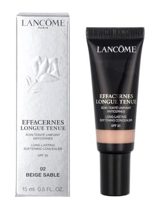 Lancôme Effacernes Longue Tenue Concealer - Long-Lasting, Natural Coverage Cream Concealer for Dark Circles and Fine Lines, 02 Beige Sable