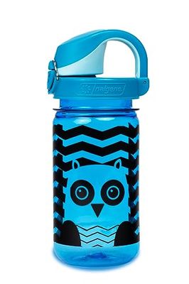 Nalgene Sustain Waterfles voor kinderen, BPA-vrij, met materiaal van 50% kunststof, lekvrij, duurzaam, BPA-vrij, karabijnvriendelijk, herbruikbaar, 340 ml, blauwe uil