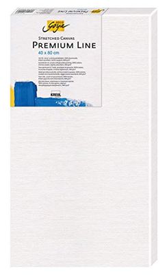 Kreul Solo Goya Stretched Line, Premium Quality Stretcher Frame, Cotton Canvas 4 Times Primed Ideal for Oil, Acrylic and Gouache Paints, Approx. 40 x 80 cm, White