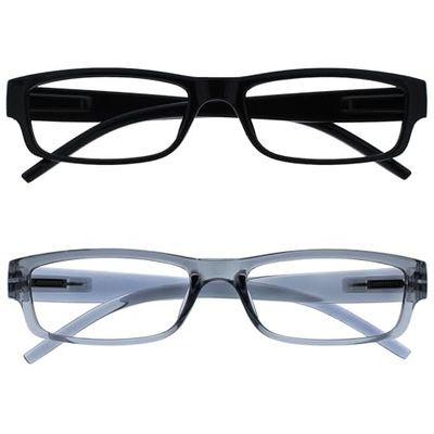 OPULIZE Negro Y Gris Ligero Cómodo Lectores Valor Pack 2 Hombres Mujeres RR32-17 +3.00
