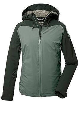 killtec Donna Giacca funzionale/giacca da esterno con cappuccio arrotolabile KOS 24 WMN JCKT, pale green, 44, 41313-000