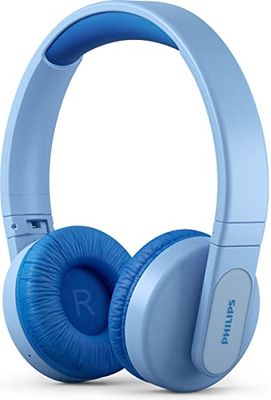 PHILIPS TAK4206BL/00 Cuffie Bluetooth Wireless per Bambini Over Ear, Luci LED Colorate, App Controllo Genitori e Limite di Volume di 85 dB, Blu (Blue)