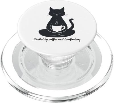 Funny black Cat Humor Cat Meme Original Coffee Cat Lovers PopSockets PopGrip for MagSafe