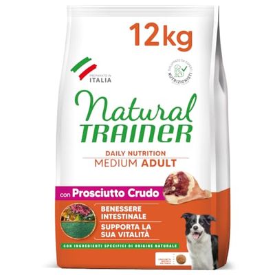Natural Trainer Medium Comida para Perros Adultos con jamón Crudo - 12 kg