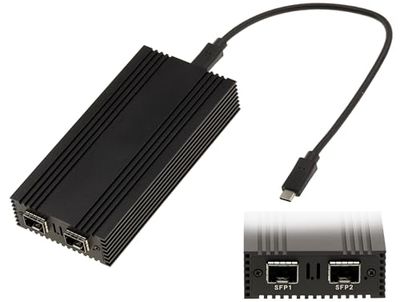 KALEA-INFORMATIQUE Cable Adaptador USB 4 Thunderbolt 3 10G a Red de Fibra 2 Puertos SFP+ con chipset Intel I82599