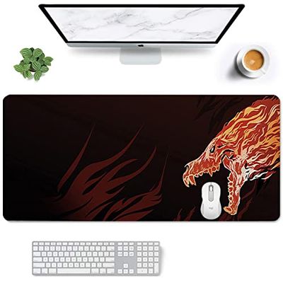 GrimClub Tapis de souris de jeu de grande taille 80 x 30 cm d'épaisseur 3 mm durable antidérapant avec base en caoutchouc et bords cousus Tapis de souris Speed Gamer pour joueurs, bureau et maison