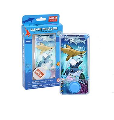 Wild Republic Myphone Tiburón, móvil de Juguete con Juego de Aros de Agua, Juguetes educativos y Divertidos para niños, Consola de Agua, Regalo de cumpleaños para niños
