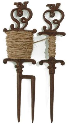 Esschert Design W8052 Cordão guia para plantas com suporte (ferro fundido), cor castanho envelhecido