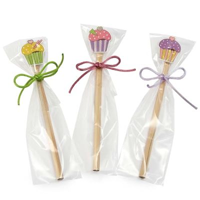 Mopec WA121 Confezione da 9 matite in legno Cupcake ornato, multicolore, normale