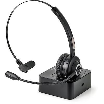 RENKFORCE RF-PHS-500 telefono Micro-auricolare Sovraauricolare Bluetooth Nero Eliminazione del rumore del microfono