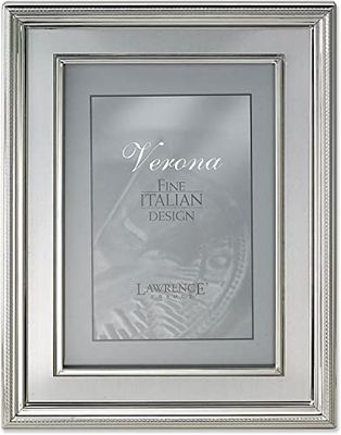 Lawrence Frames - Moldura para fotos (metal banhado a prata, painel interior de prata escovada), metal, prateado/prateado, 4 by 6 polegadas