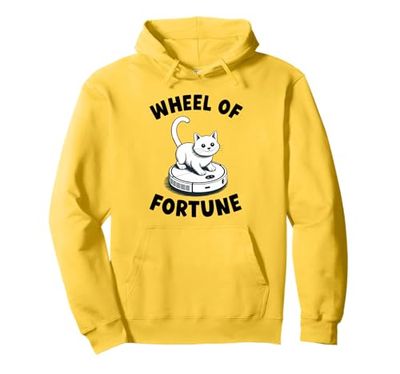 Wheel Of Fortune Cat On Robot Vacuum Cleaner Cat Pullover Hoodie