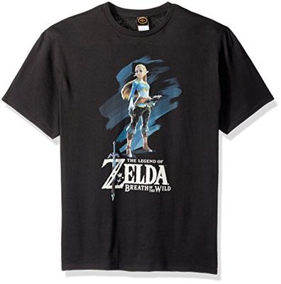 Nintendo Men's Breath of The Wild Zelda Paint T-Shirt, Black, XL