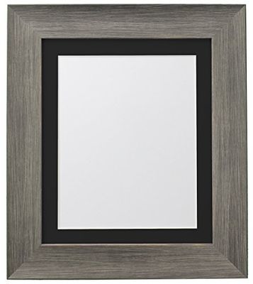 FRAMES BY POST Hygge Picture Photo Frame, Plastic Glass, Wolf Grey with Black Mount, 12 x 12 Image Size 8 x 8 Inches