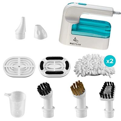 NuSteam Handheld Steam Cleaning System - 11 Piece Kit - Heats up to 152°C - Clean your Entire Home - Easy to Use - Works on Ovens, Bathrooms, Work Surfaces, Showers, Sinks & Tiles