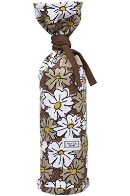 Meyco Baby Vintage Flower Housse de bouillotte (matériau Doux, Facile à Ouvrir et à Fermer grâce au Cordon de Serrage, en 100% Coton, Facile à Entretenir), Chocolat