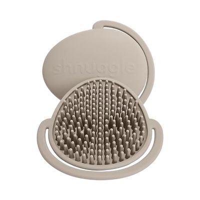 Shnuggle Super Soft Easy Hold Comfortable Baby Bath Brush - Shower Bathroom Toiletry Accessory - Taupe