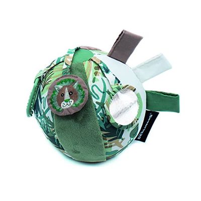 LES DÉGLINGOS Balle Hochet Bébé • Jélékros le Lion | Jeu d'Éveil | Doudou Activités Bébé | Tissu Doux | Cadeaux Enfants | Dès la Naissance | Rembourrage Recyclé