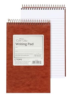 Ampad Gold Fibre Retro Writing Pad, Red Cover, Ivory Paper, 5 x 8, Medium Rule, 80 Sheets, 1 Each (20-007)
