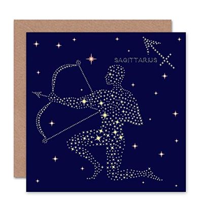 Wee Blue Coo ASTROLOGY SAGITTARIUS STAR SIGN CONSTELLATION BLANK BIRTHDAY CARD