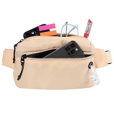 Vinabo Marsupio Uomo Donna Unisex, Marsupio Waist Bag con Jack per Cuffie con Cerniera, Cintura Regolabile per Allenamento all'aperto, Escursionismo