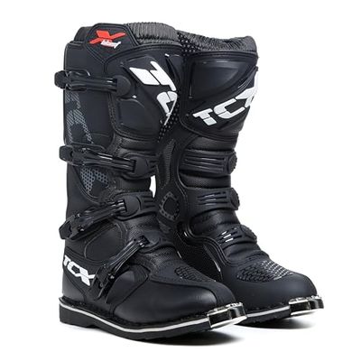TCX X-Blast Bottes de Motocross, d'Enduro et de Tout-Terrain pour Hommes, avec Tige en Microfibre et Semelle Goodyear, Noir, 41 EU