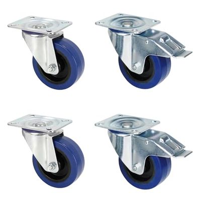 Adam Hall Hardware 3721XSET AH - 4x jeu de 4 roulettes pivotantes en acier, roues de 100 mm