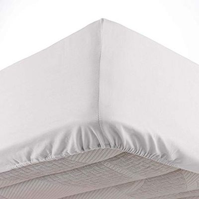 Douceur d'Intérieur Oscar - Sábana Bajera, de Microfibra Lisa, para Cama de Matrimonio, 100% poliéster, 140 x 190 cm, Blanca