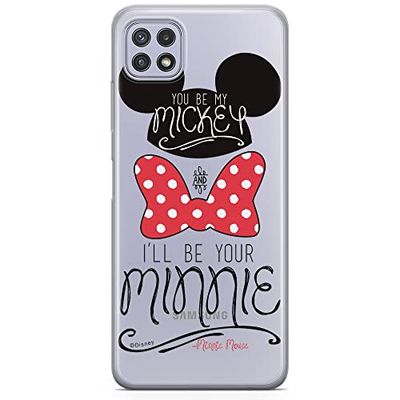 ERT GROUP mobiltelefonfodral för Samsung A22 5G originalt och officiellt licensierat Disney mönster Mickey & Minnie 004 optimalt anpassad till formen på mobiltelefonen, gedeeltelijk transparant