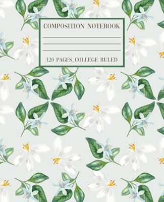 Orange Blossom & Leaves Notebook_7.5 x 9.25 inches_: 120 Lined Pages-Paperback Cover.