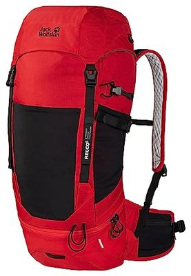 Jack Wolfskin Wolftrail 28 Recco Sac à Dos randonnée Mixte, Adrénaline Rouge, Taille Unique