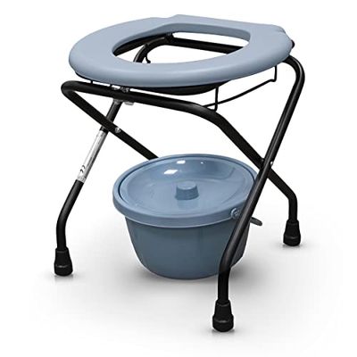 QUIRUMED Chaise de Toilette avec WC léger, Pliable, Amovible, avec WC Amovible, Chaise de Toilette Amovible, pour Personnes âgées
