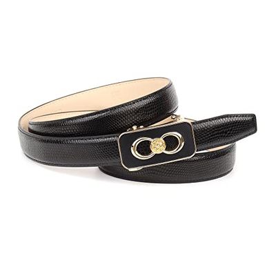 Anthoni Crown Automati Ledergürtel Cinturón, Negro, 105 cm Mujeres