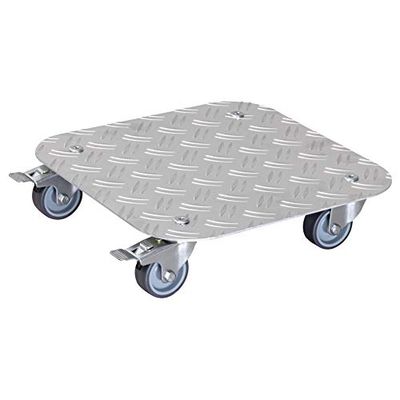 WAGNER Plantentrolley ALASKA 29 x 29 x 7,5 cm I Bloementrolley voor binnen + buiten I Containertrolley van aluminium, zilver I 2 remmen I Draagvermogen 150 kg I Made in Germany - 20700301