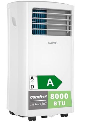 COMFEE Pinguim ar condicionado portátil 8000 BTU / 2000 Frigoríficas, climatizador sem unidade exterior, refrigerador silencioso baixo consumo com kit de janela, 3 x 1 frigorífico, ventosa e