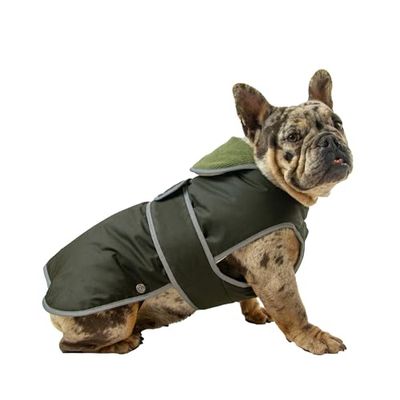 Ancol Heritage Wax katoenen hondenjas - waterdichte fleece gevoerde huisdierjas met borstbeschermer en elastische nek - puppykleding met reflecterende randen - XXL