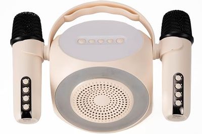 Celly, Draadloze luidspreker met twee microfoons en RGB-verlichting, bluetooth-microfoon met een bereik van maximaal 10 m, uitgang 5 W voor een helder en krachtig geluid, voor het zingen en spelen van